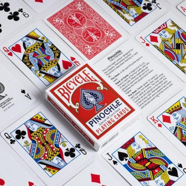 Bicycle Pinochle Playing Cards Red Shown
